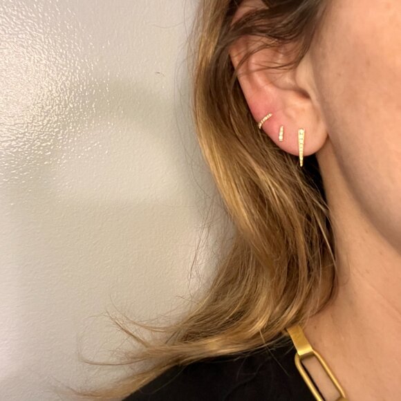 EF Collection 14KT yellow gold Earrings with brilliant cut diamonds - Picture 8 of 10